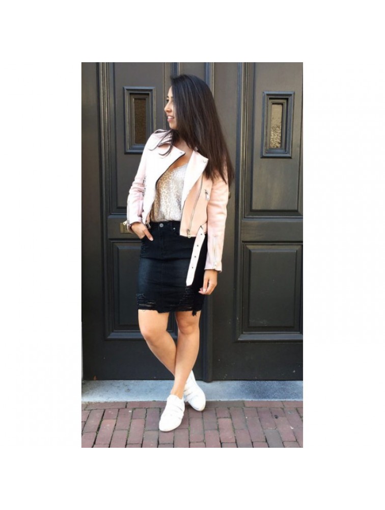 SHE CLOTHES Suedine Jacket Pink